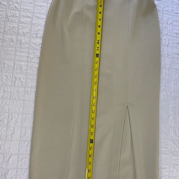 Vintage Lori Weidner Evenings Ivory 2 piece Suit 6 Satin Belted Blazer Skirt - Picture 7 of 16